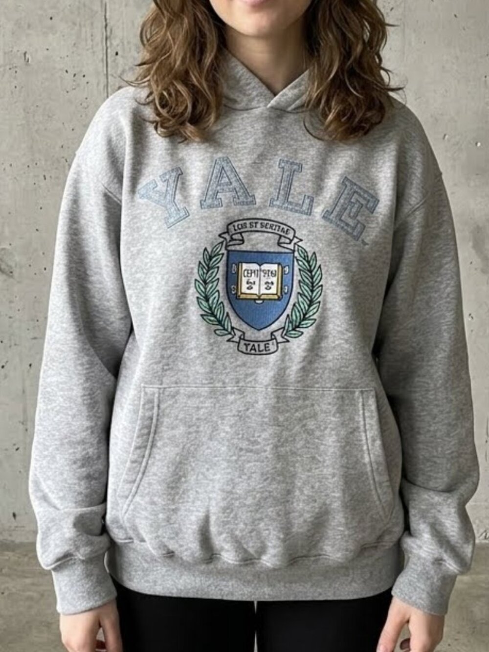 Yale University Licensed Authentic Hooded Sweatshirt Gray Hoodie Women's XS